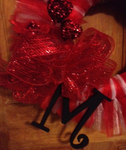 Detail shot of DIY Tulle Valentine's Day Wreath