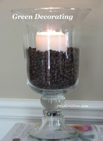 DIY decor, recycled food, coffee bean decor