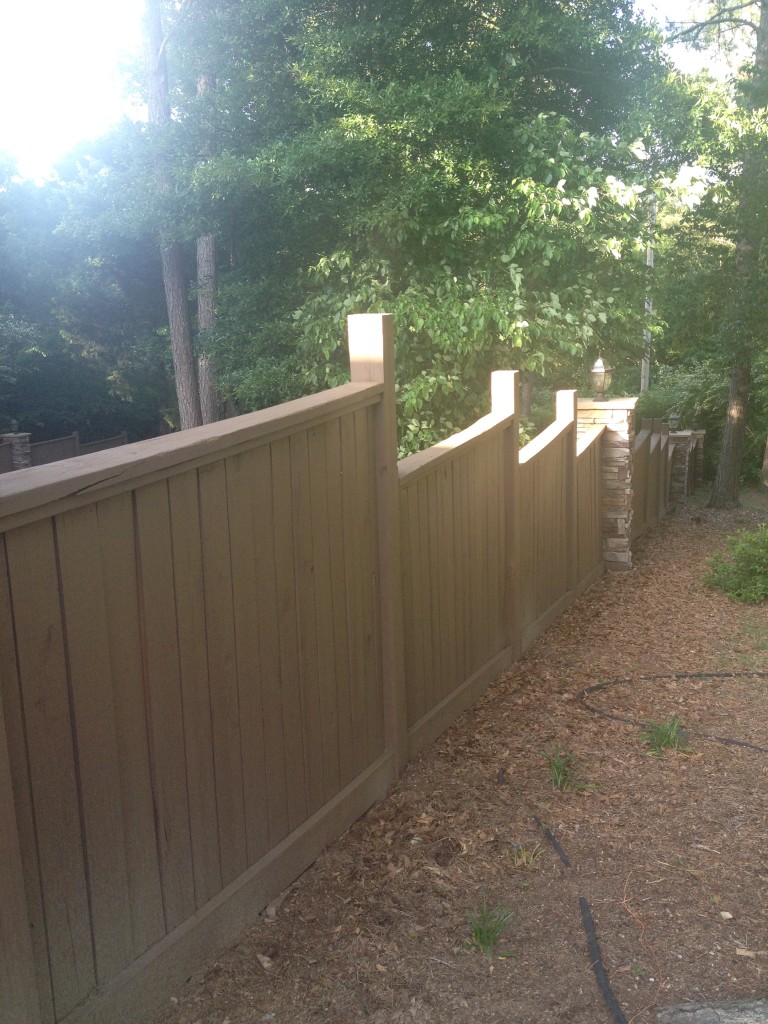 Cabin brown stain, sherwin williams stain, fence repaint