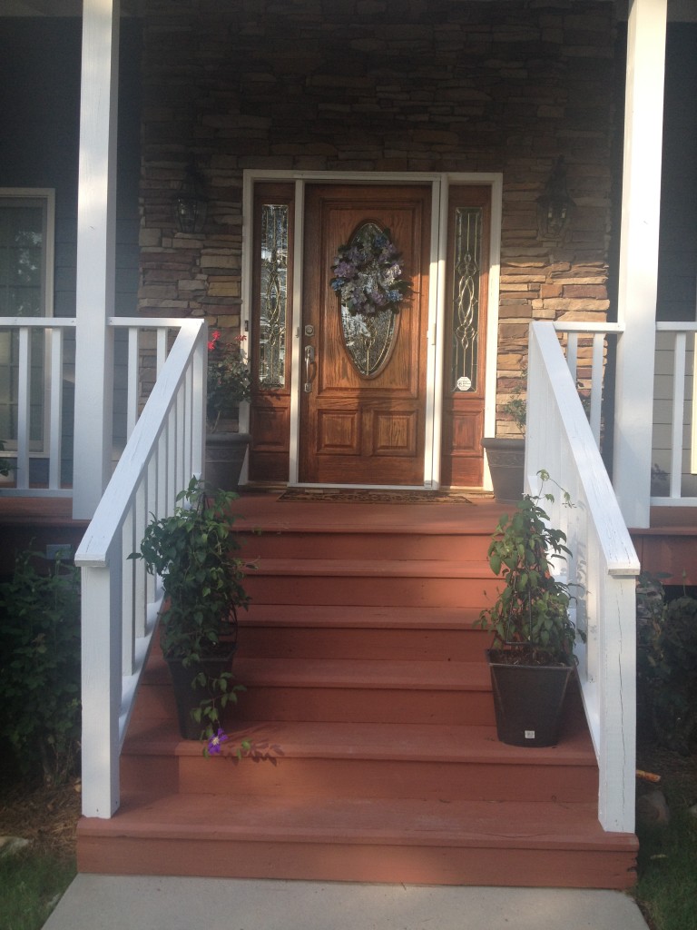 Front Steps After- California Rustic Stain, behr stain, DIY stain