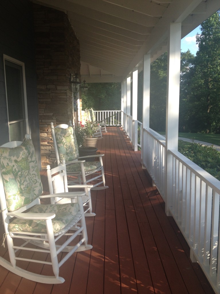 Front Porch After - California Rustic Stain by Behr, behr stain, porch diy, porch stain, 