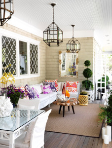 Traditional Home, Outdoor Decor, Outdoor Living, Lighting, Bright Colors, Summer, Design & Style