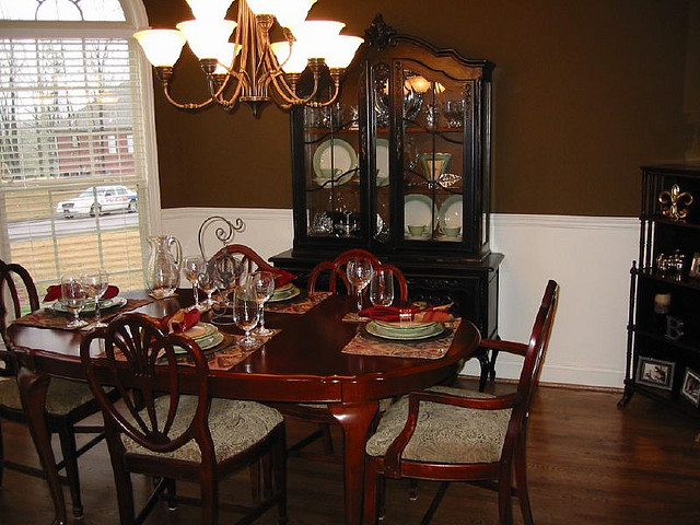 formal dining room, Traditional design, French Provincial, traditional furniture, vintage china cabinet