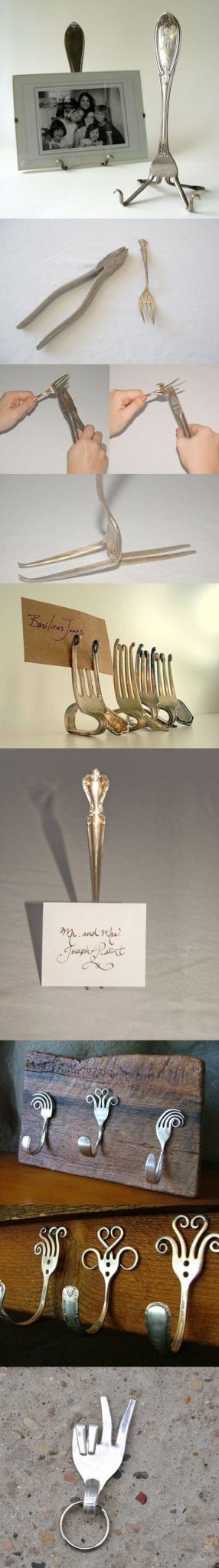 Upcycle decore, recycle decor, repurpose, thrift store finds, decore makeover, flatware, upcycle old silver, vintage utensils