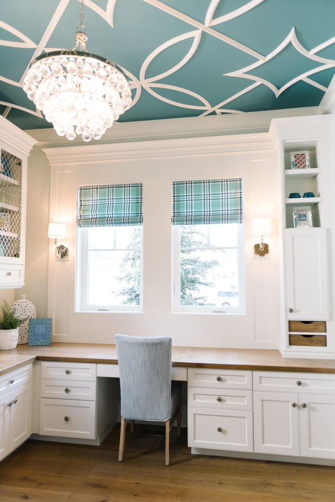 Blue Painted Office Ceiling