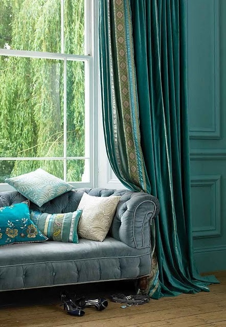 Teal walls, color showcase, Teal, Bright color, Teal rooms, Deep impact colors