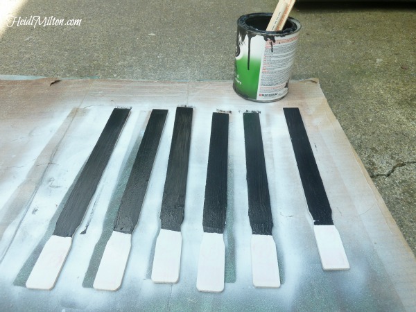 chalkboard paint, diy, how to make herb markers, recycled paint stirrers