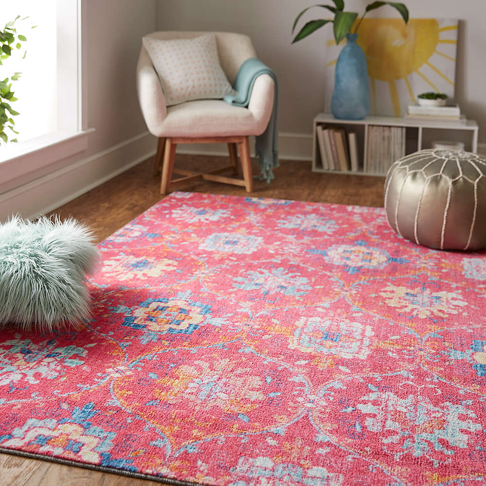 Bright Prismatic Amherst Area Rug in Pink