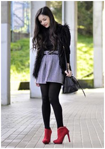 chic.ly, timeless houndstooth, houndstooth in fashion, houndstooth in the home, bright shoes