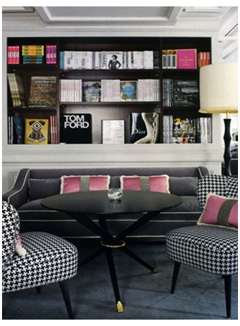 interiorsdigest.blogspot.ca, houndstooth accent chairs, timeless houndstooth, houndstooth in fashion, houndstooth in the home