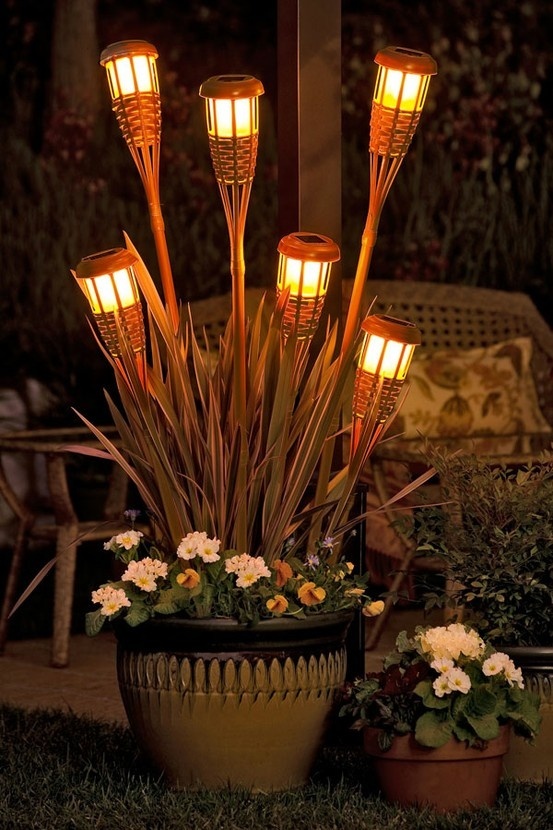 great outdoor lighting, great lighting for Daylight savings, solar outdoor lights, Home Depot, Solar tiki torches