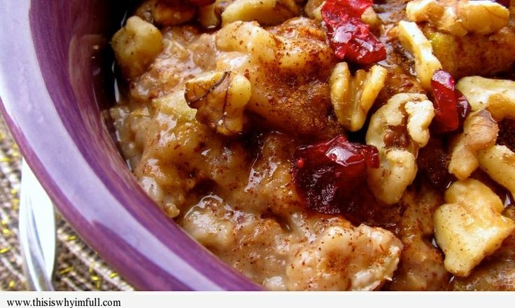Crockpot - Overnight Cinnamon Apple Oatmeal - slow cooker recipe - Mohawk Homescapes