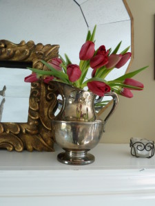silver pitcher - 5 Ways to use Antiques - Antique Accents - Heidi Milton - Mohawk Homescapes