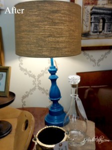 teal remade lamp