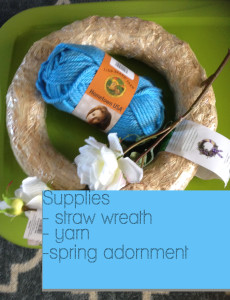Supplies needed for DIY Spring Yarn Wreath