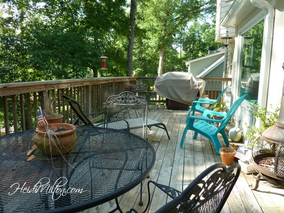 back deck before - DIY Patio Refresh - Heidi Milton - Mohawk Homescapes