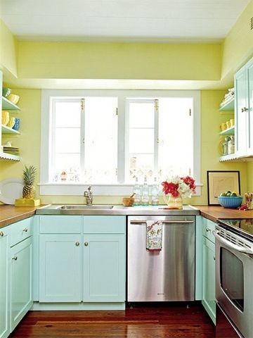 osom.org - pastel kitchen - aqua - yellow - soft accents - pretty pastels - Mohawk Homespaces