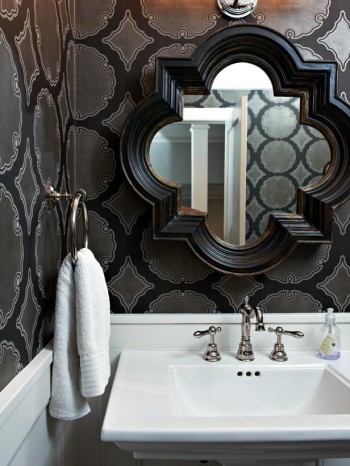 Black - White - Bathroom - Modern - MIrrors - HGTV - Mohawk Homescapes