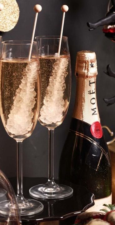 Mohawk Homescapes- New Year's Champagne cocktails - Champagne Rock Candy - hwtm.com