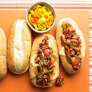 Super Bowl -  Menu - Sandwiches - Mozzarella Provolone Sausage Grinders - BHG.com - Mohawk Homescapes
