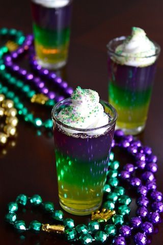 Mardi Gras Jello Shots - Raised on a Roux - Mardi Gras Menu - Heidi Milton - Mohawk Homescapes