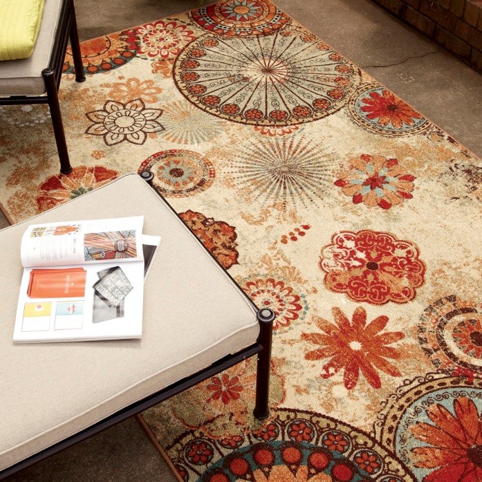 Alexa Medallion Outdoor Rug - Mohawk Home - Gorgeous Small Patios - Small Patio Makeover - Mohawk Homescapes - Home Depot