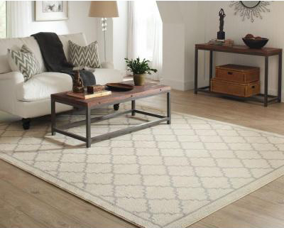 Border Lattice Linen Area Rug - easy ways to freshen up your home - Mohawk Homescapes