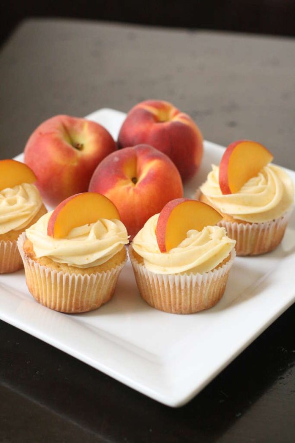 Peach flavored cupcakes make a great summer treat! 