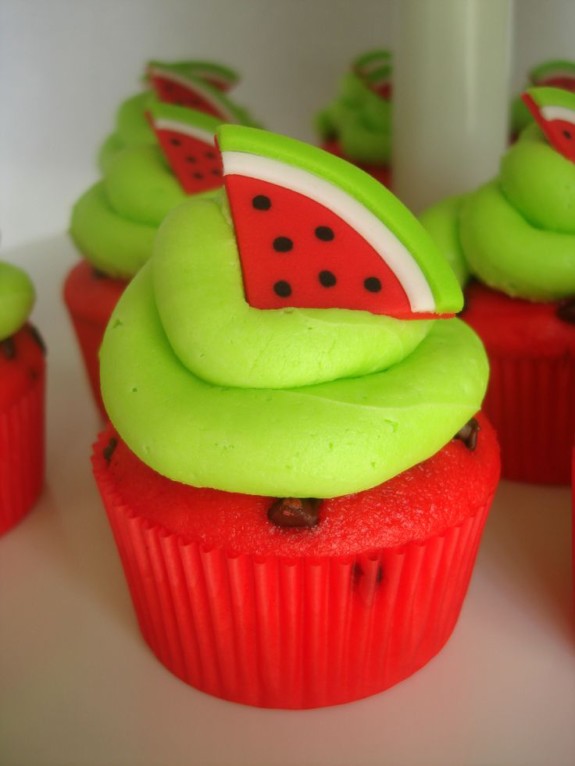 Watermelon cupcakes