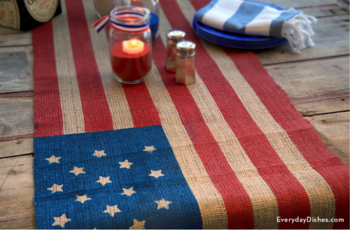 everydaydishes.com  - DIY - Patriotic Table Runner - Independence Day - 4th of July Picnic - Mohawk Homescapes