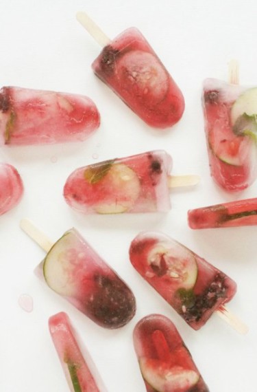minted.com - savory fruit dishes - Mohawk Homescapes - blackberries cucumber popsicles