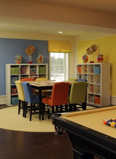 Game Room Ideas - Mohawk Hopescapes - Decoist - colorful game room