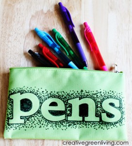 Personalized pen pouch tutorial from Creative Green Living - personalizing kids stuff - Mohawk Homescapes