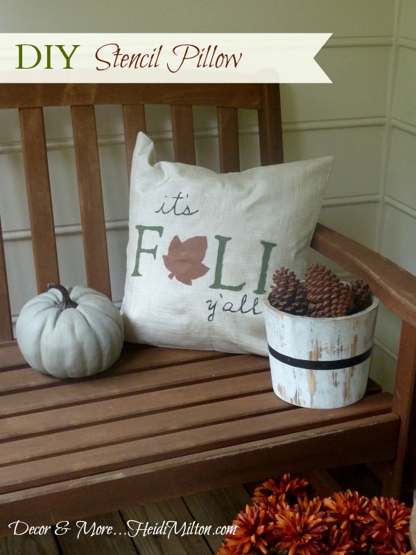 Stencil pillow cover - Fall DIY - Mohawk Homescapes - Heidi Milton