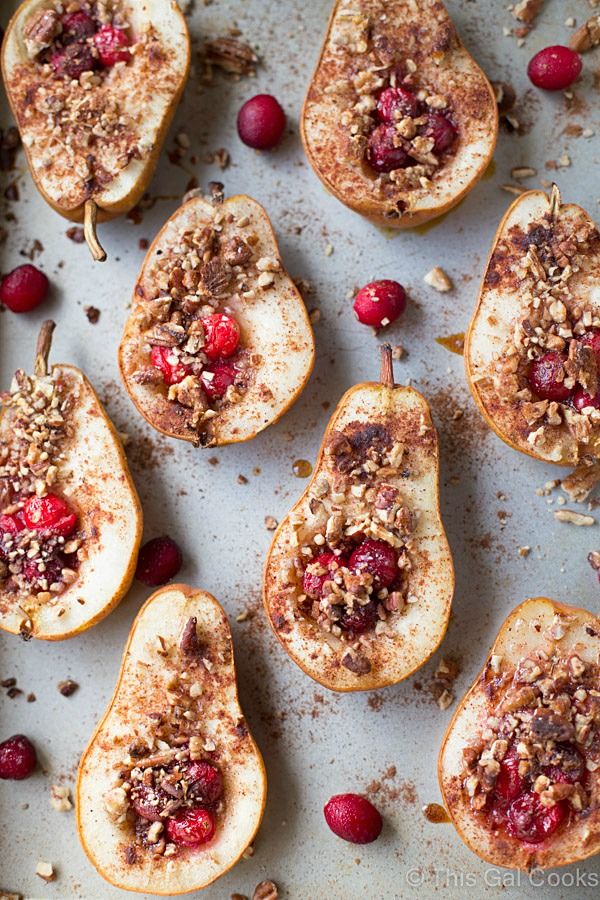12 easy holiday treats - easy baking - Mohawk Home - Heidi Milton - baked pears cranberries - thisgalcooks.com