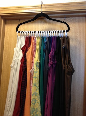 decluttter with hooks - shower curtain hooks - declutter tips - tanks - camisoles - the36thavenue - organization - Mohawk Home