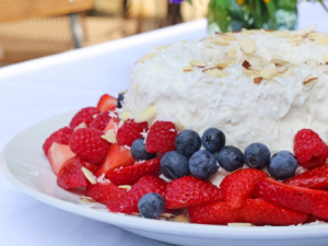 berry coconut angel food cake | summer family feast | mohawk homescapes 