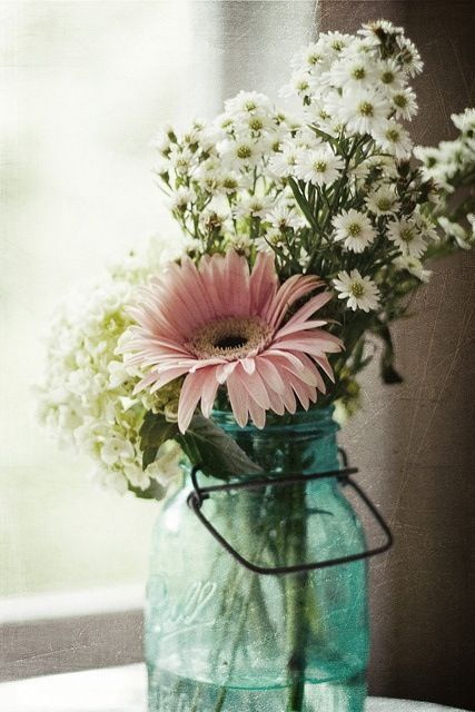 Mohawk florals - mason jar arrangement