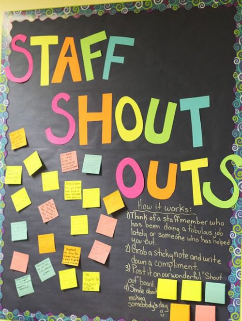 Staff Shout Outs - morale boosters for teachers