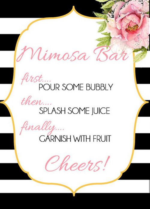 Late Summer Mimosa Bar signage - Etsy - Heidi Milton - the Mohawk lifestyle