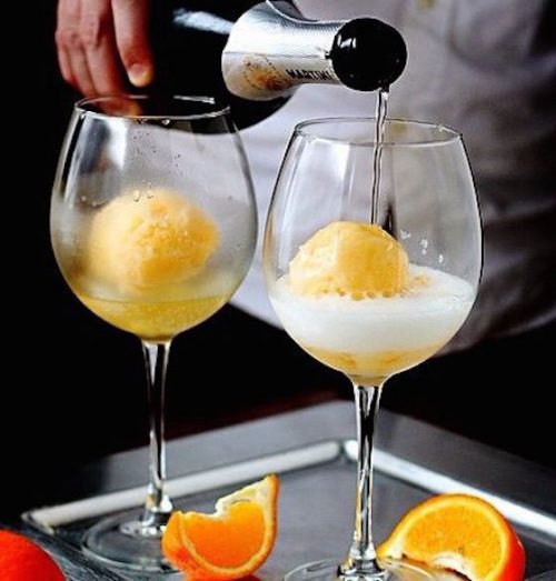 Late Summer Mimosa Bar sorbet