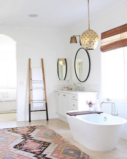 Serene and sophisticated bathrooms made simple - Instagram- Tips - Heidi Milton - Mohawk Bath Rug