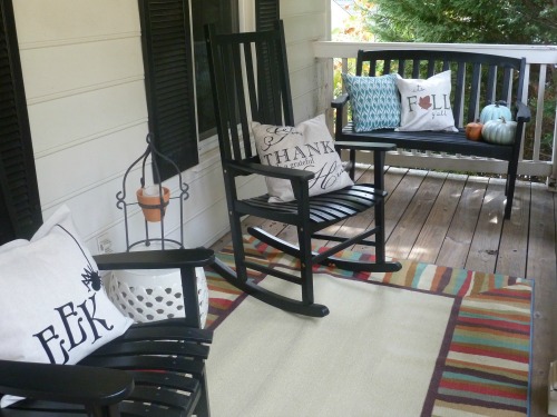 Front Porch refreshed for fall - Fall Mohawk Rug - Indoor Outdoor Rug - Mohawk Home Rug