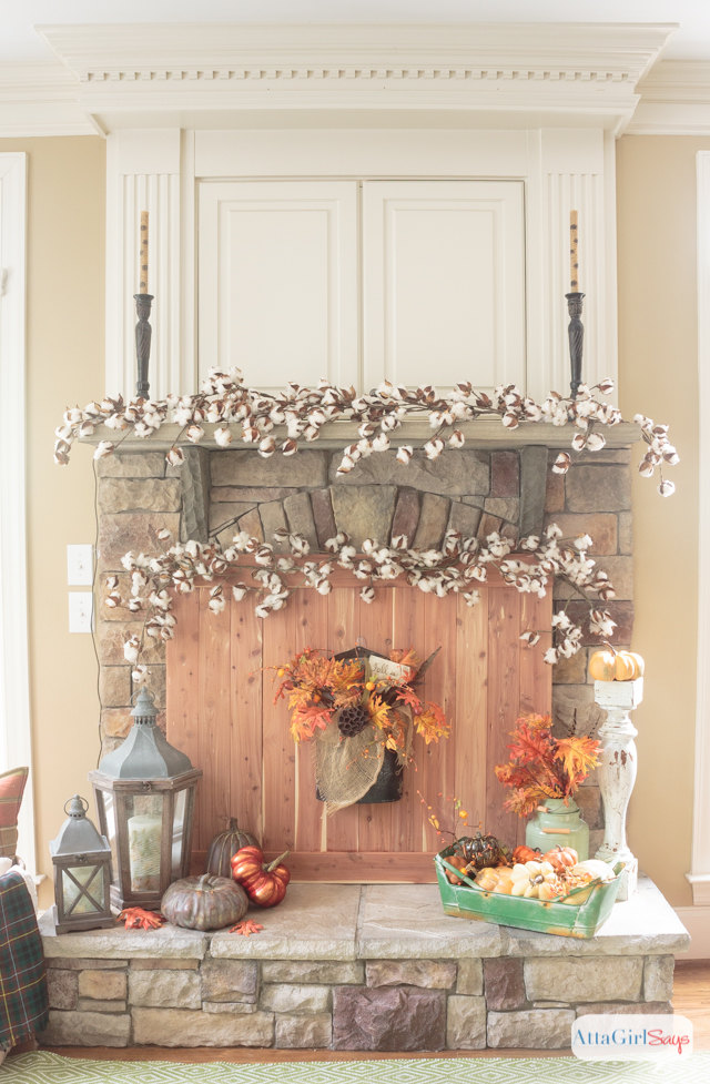 Decorate a Fall Mantel with Natural Elements | Karen Cooper | Dogs Don't Eat Pizza | Atta Girl Says | Mohawk Homescapes