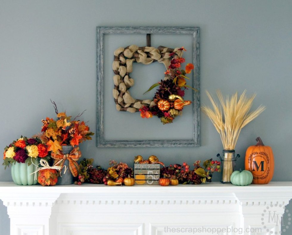 Decorate a Fall Mantel with Natural Elements | Karen Cooper | Dogs Don't Eat Pizza | The Scrap Shoppe Blog | Mohawk Homescapes