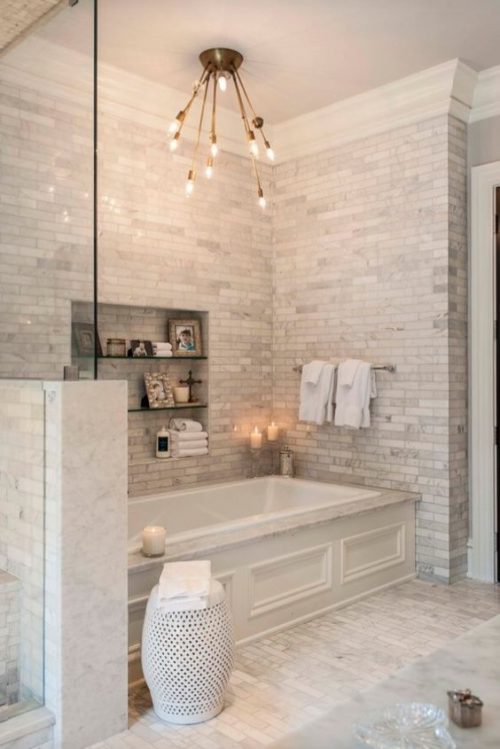 Glam Up a Tired Bathroom - Heidi Milton - ideas to add glam - statement lighting - tumblr