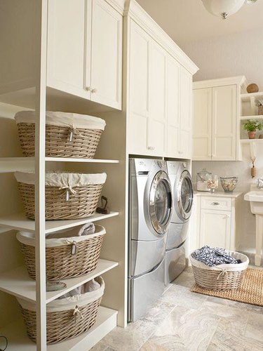 Modern Laundry Room with Shelving