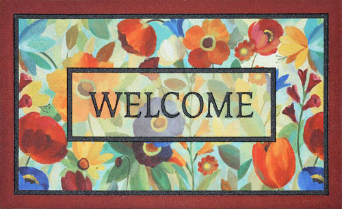 Mohawk Home Stain Glass Flowers Multi 18 in. x 30 in. Door Mat.