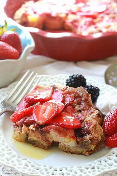Strawberry Cream Cheese French Toast Bake- Easter Brunch Ideas from Mohawk Home