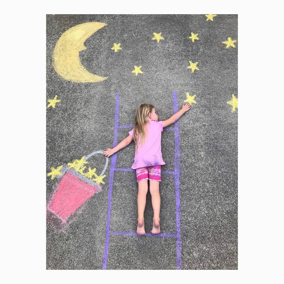 Chalk art photo prop for toddlers